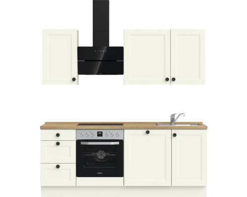 NOBILIA keukenblok met apparatuur Urban 210 cm wit mat voorgemonteerde variant links 4004539011953