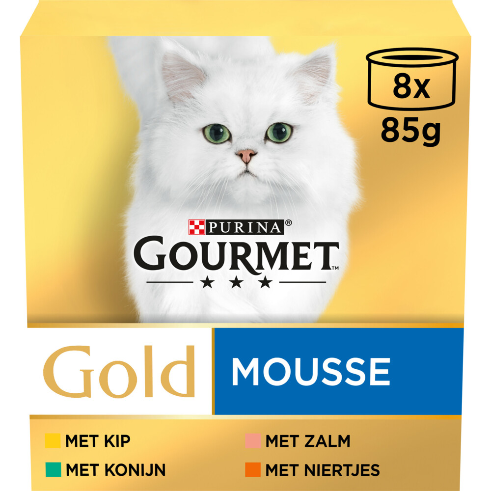 Gourmet Gold Mousse Kip - Zalm - Niertjes - Konijn8 x 85 gr