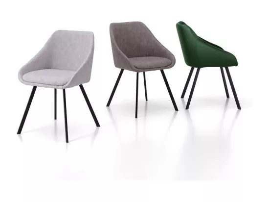 Set de 2 Chaises INES taupe melange