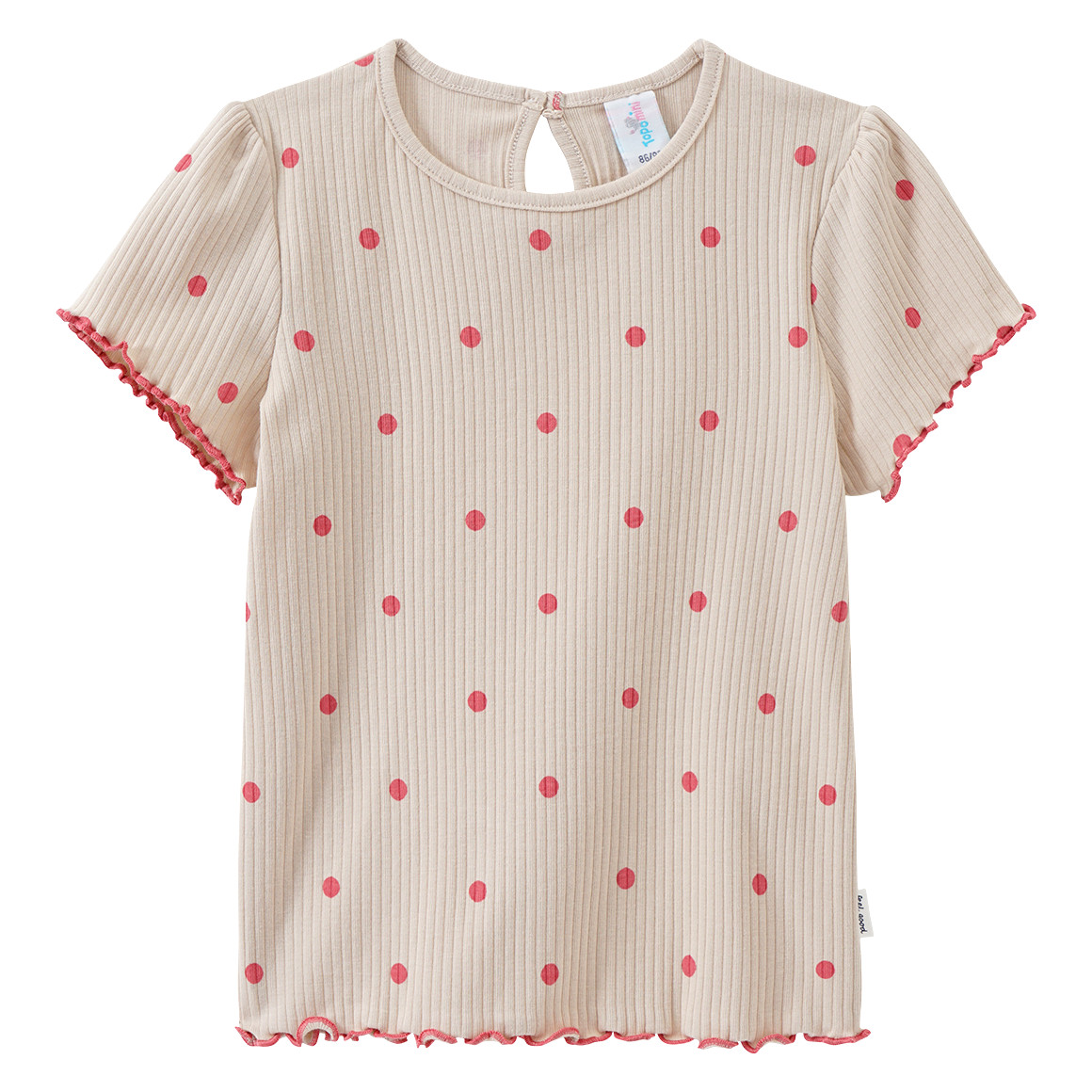 Topomini Baby T-Shirt mit Ripp-Struktur hellbeige