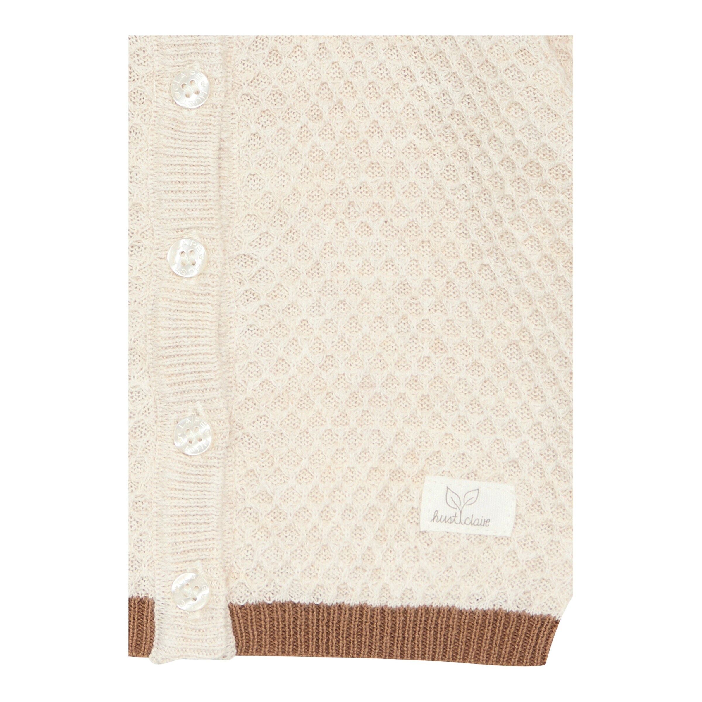 Hust&Claire Strickjacke Waffelpiqué beige