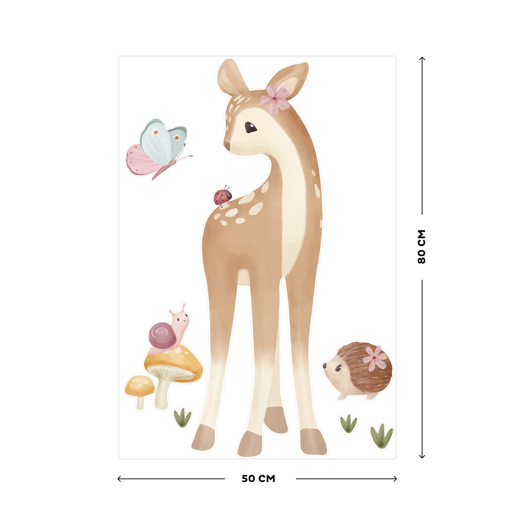 Little Dutch Fairy Garden Muurstickers - 55x80cm - Dieren