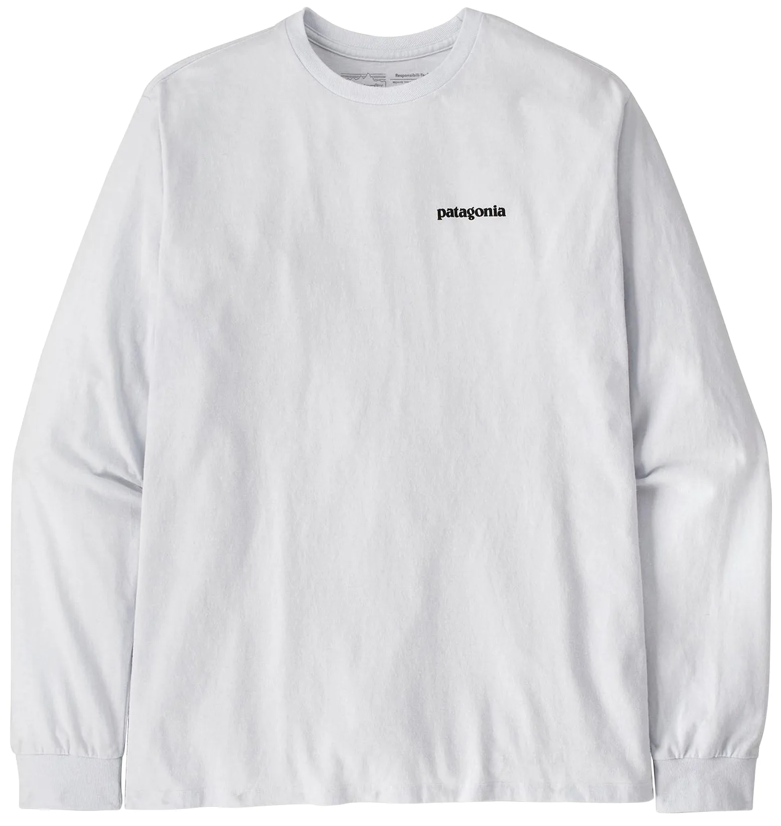 Patagonia Men's Longsleeve P-6 Logo Responsibili-Tee White