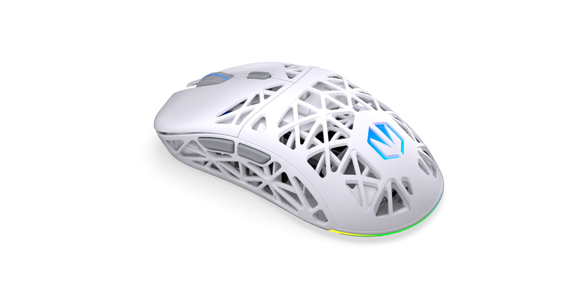 ENDORFYLIV Wireless Onyx White gaming muis  (Wit, 12.000 DPI, ARGB, USB-C / 2.4 GHz / Bluetooth)