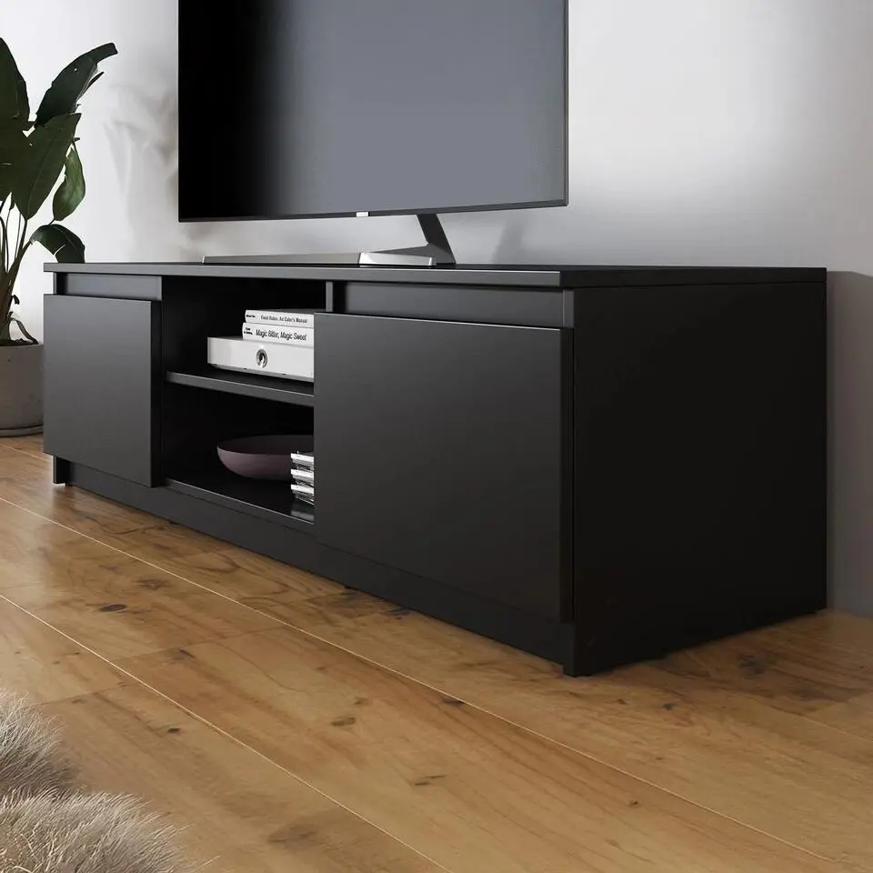 Meubella - TV-Meubel Diaz - Mat Zwart - 120 cm