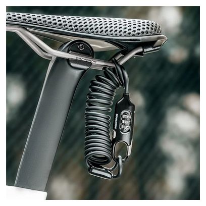 Cadenas à code avec câble à ressort Antivol en acier - noir