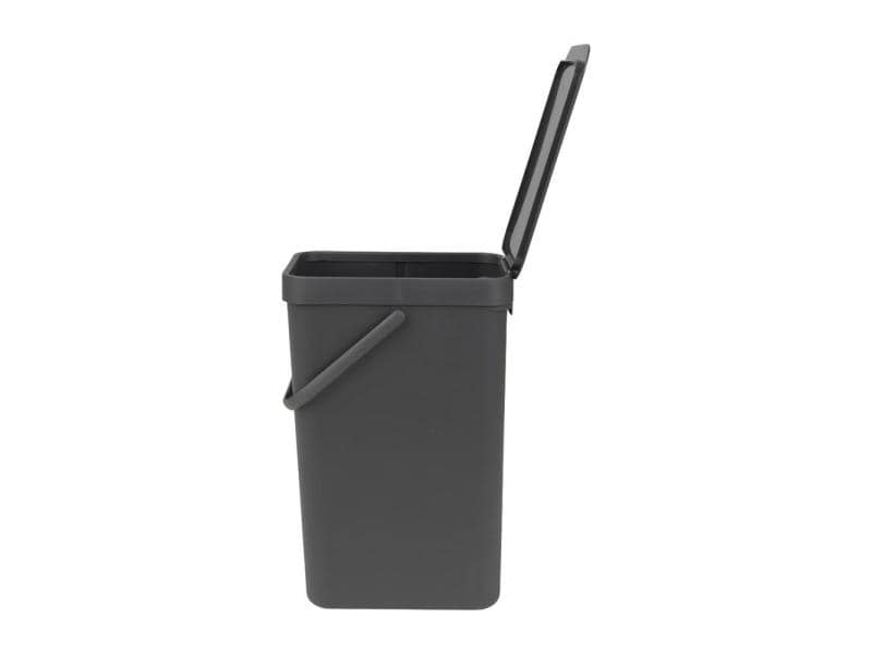 Brabantia Recyclingbehälter Sort & Go 16 l, Dunkelgrau Mülleimer
