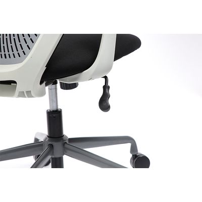 Fauteuil de bureau TIME - accoudoirs fixes gris clair - gris foncé