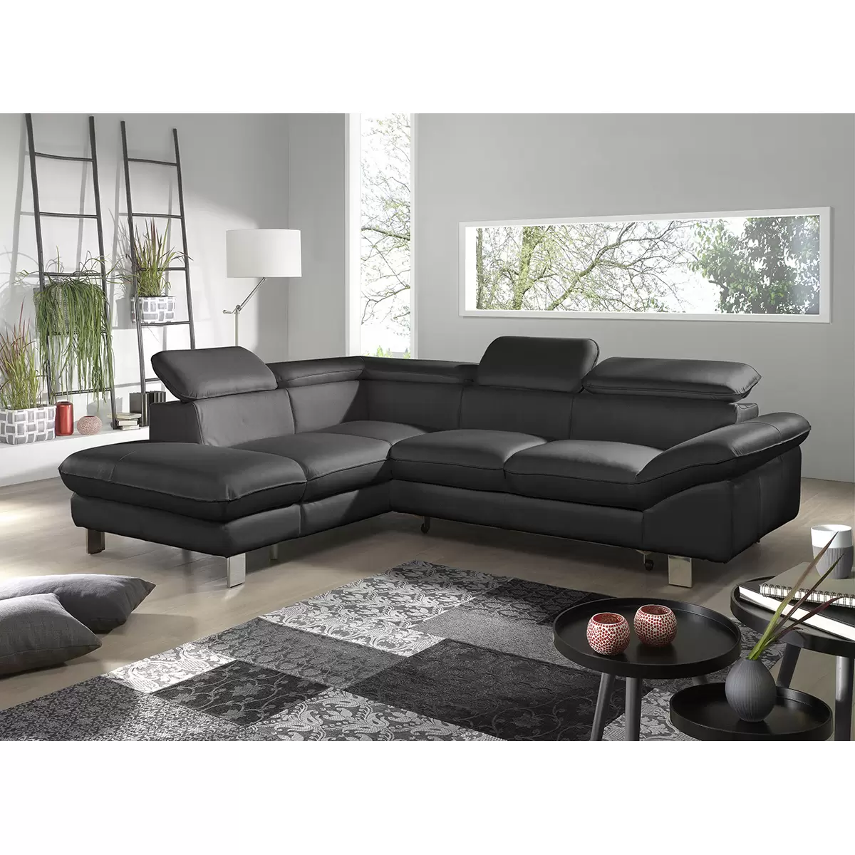 Ecksofa Driver 180 x 126 Schwarz