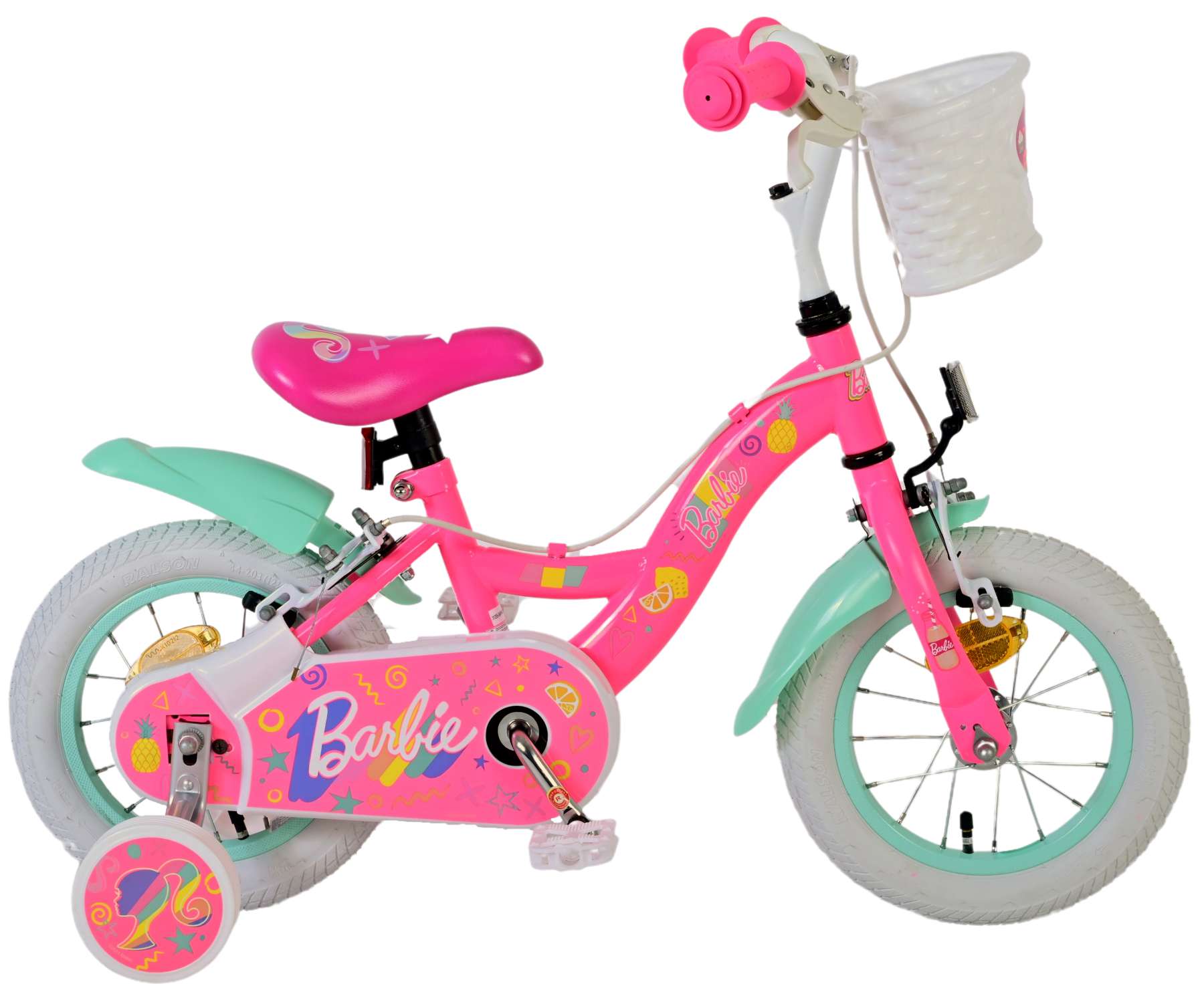 Kinderfahrrad Barbie Fahrrad für Mädchen 12 Zoll Kinderrad in Rosa