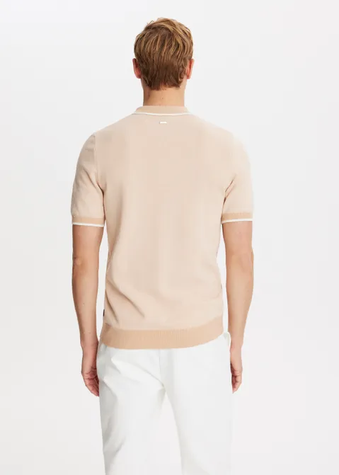 Polo half zip rood (PEACH)