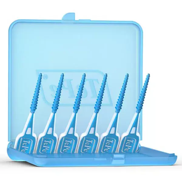 Palitos de dente de silicone TePe Easy Pick, turquesa, tamanho M/G, 36 unidades.