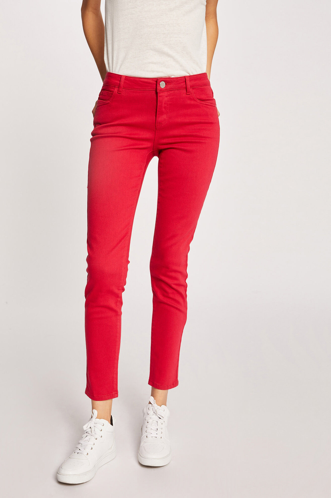 Calça skinny alta bajo - Granate