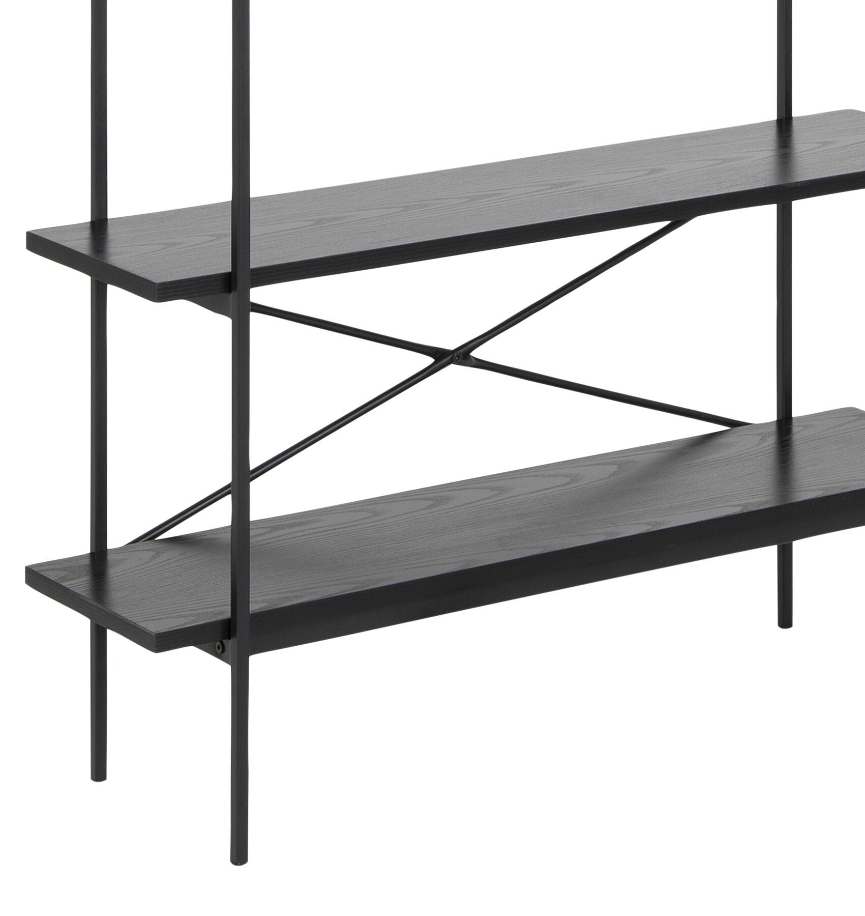 KYSON Regal - Schwarz / B: 94.0 cm x T: 27.0 cm x H: 172.0 cm