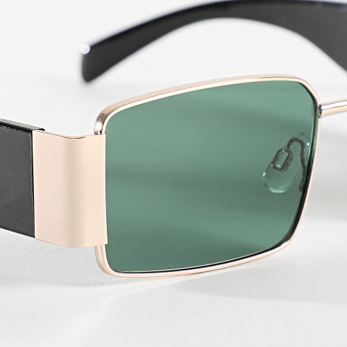 Lunettes De Soleil Doré Noir Vert