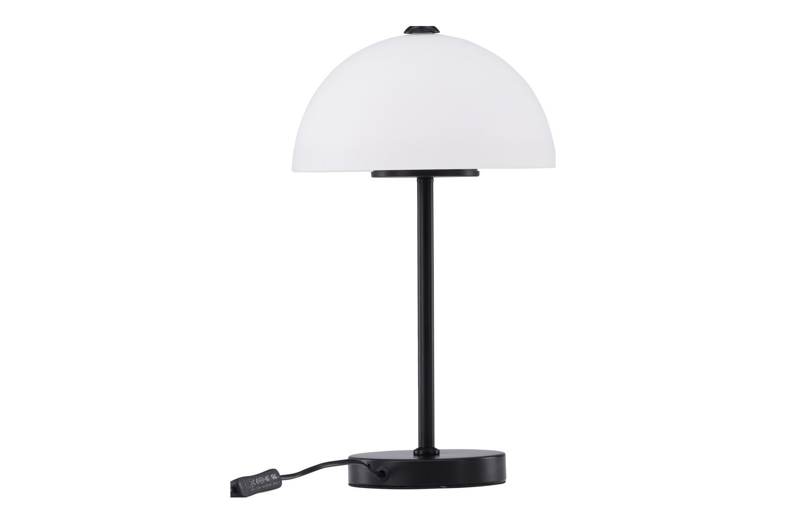 Ferrand bordlampe Sort med hvit glass skjerm
