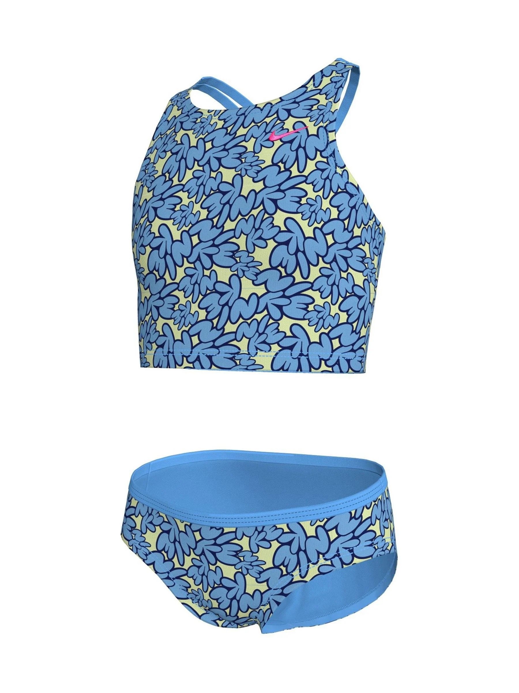 Blauw - Nike Bubble Script Spiderback Midkini Set
