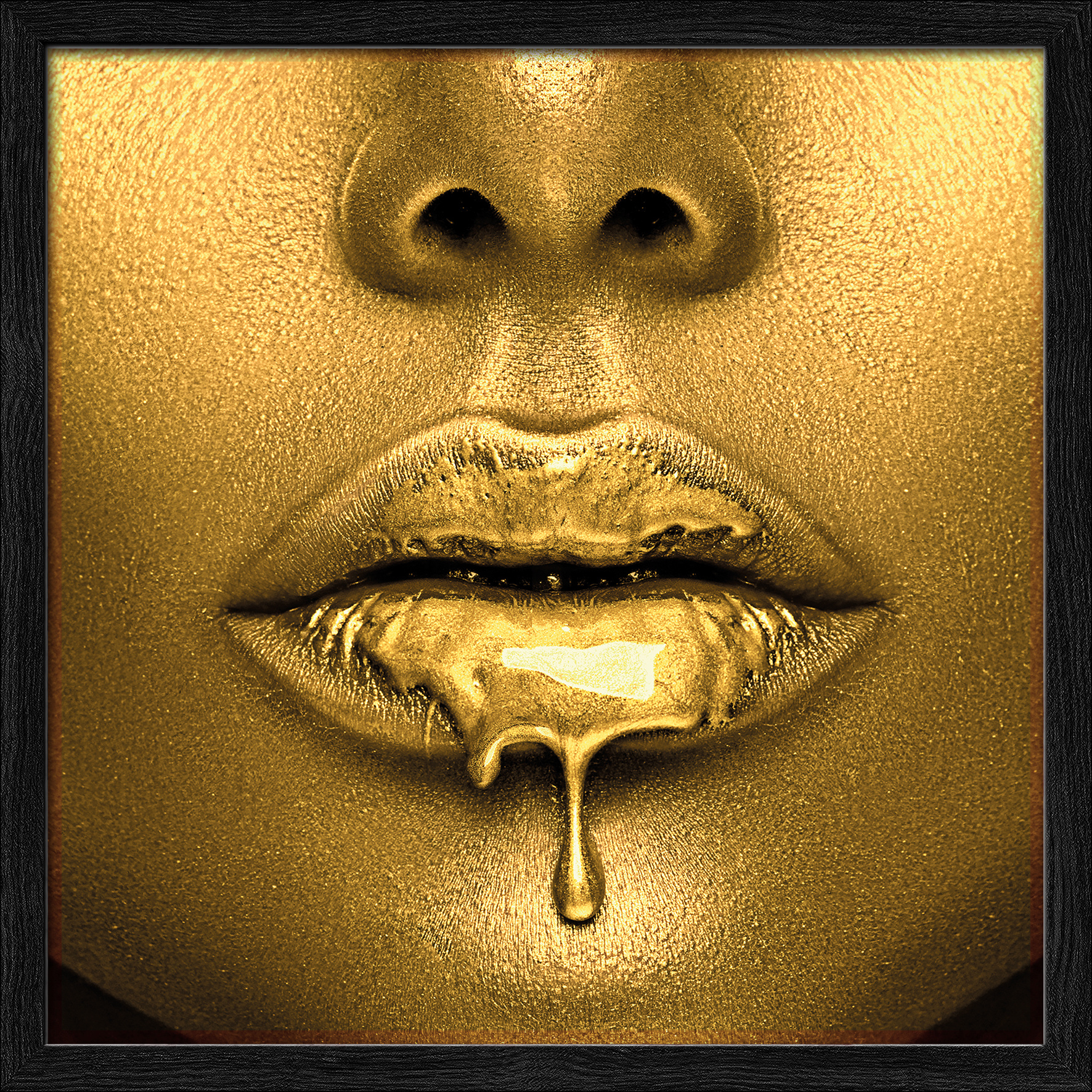 Gerahmtes Bild GOLDEN LIPS I