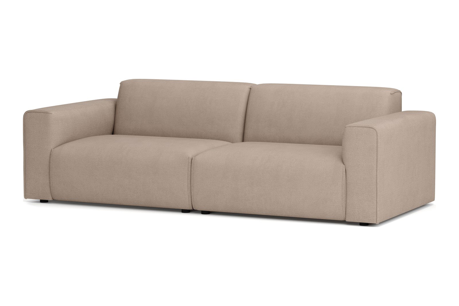 Monaco Lux 3-seter sofa Tekstil Brego 34 Light Brown med sorte ben. Lux komfort.