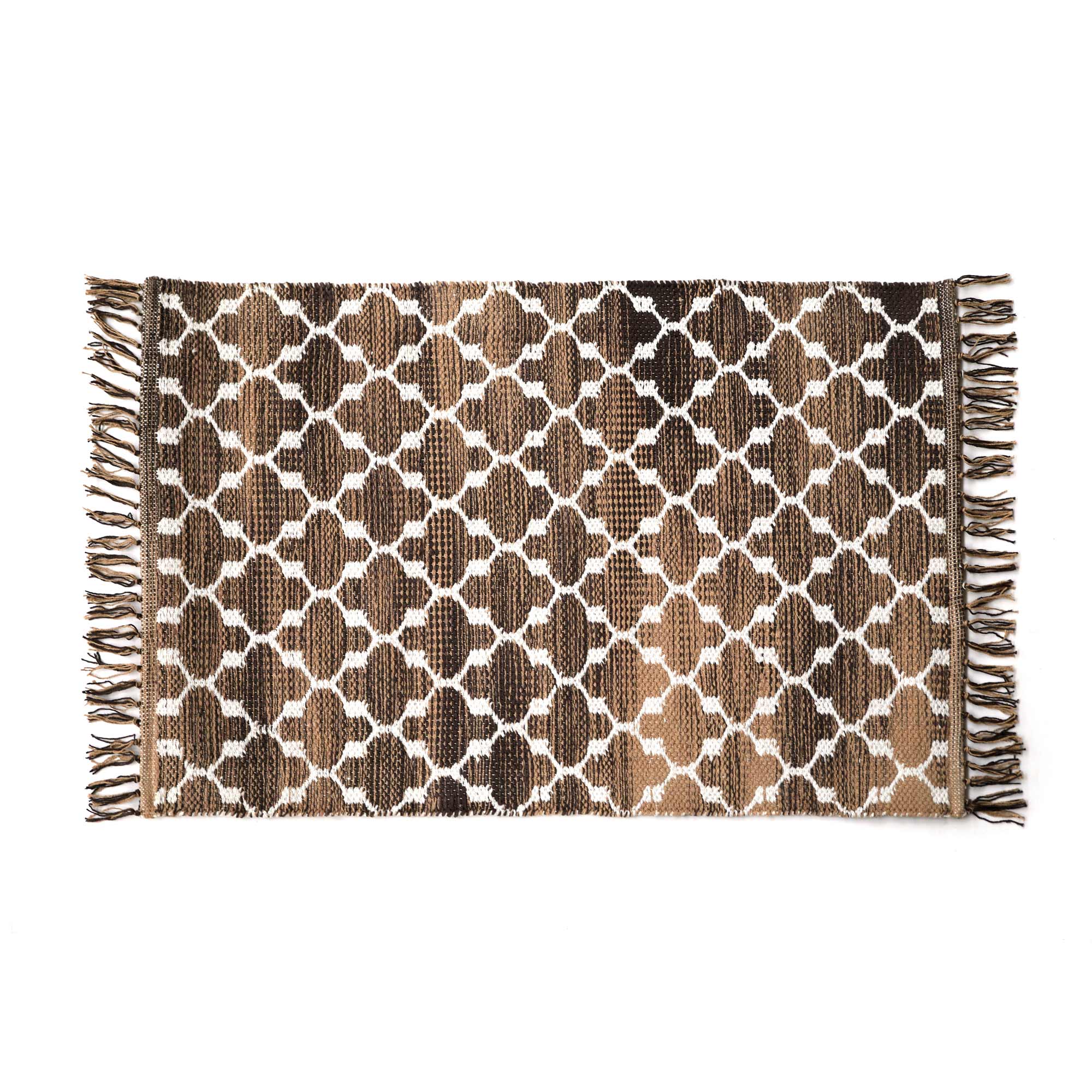 Mini-Rug 'Jorda', braun-weiß, T 60 cm, B 90 cm von fischer's lagerhaus
