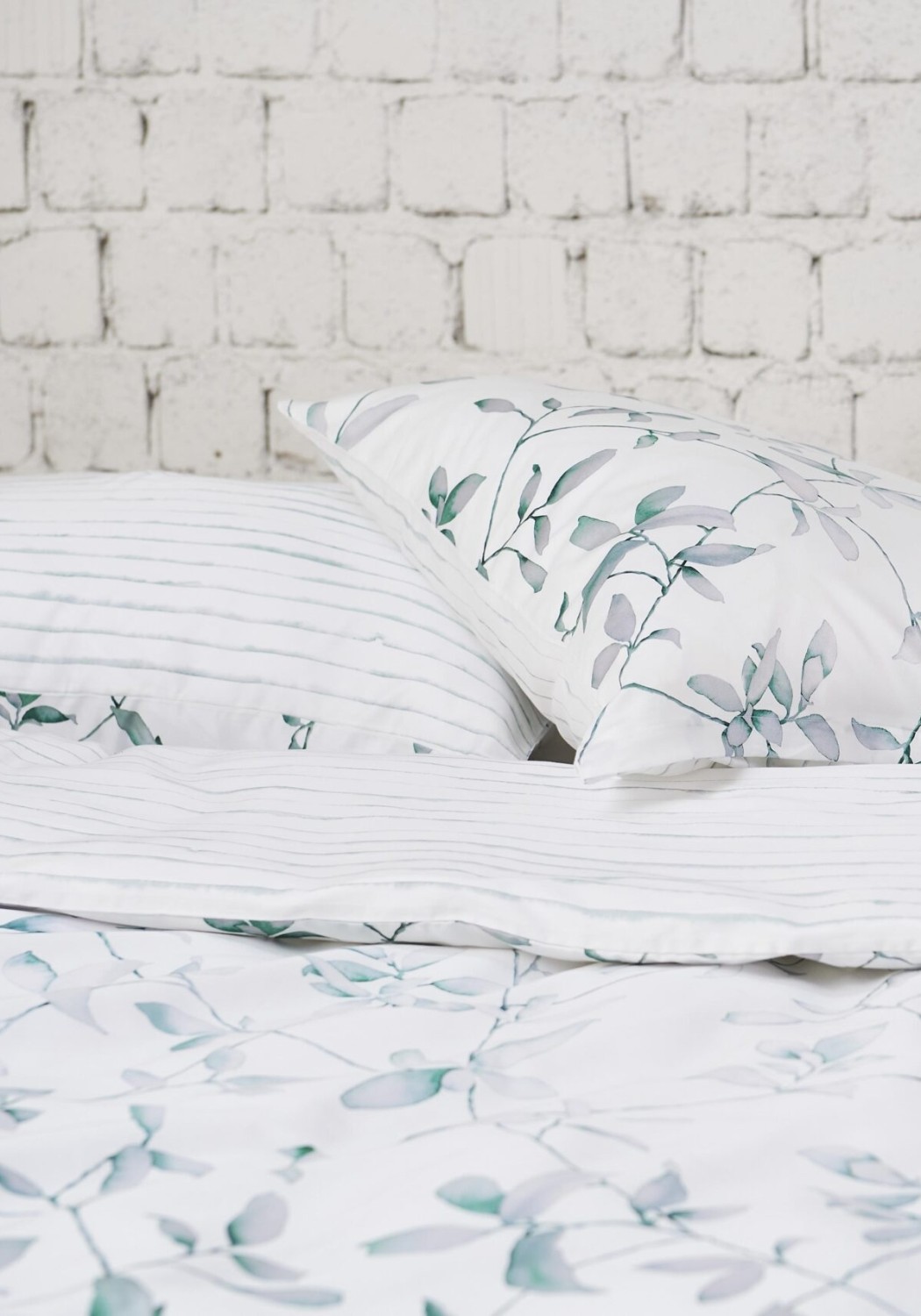Journey Living Duvetbezug Lutry Snow/Pine Green