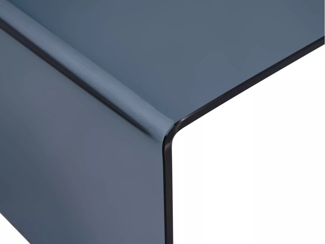 Table basse en verre trempé courbé et fumé - Noir - ALONZO