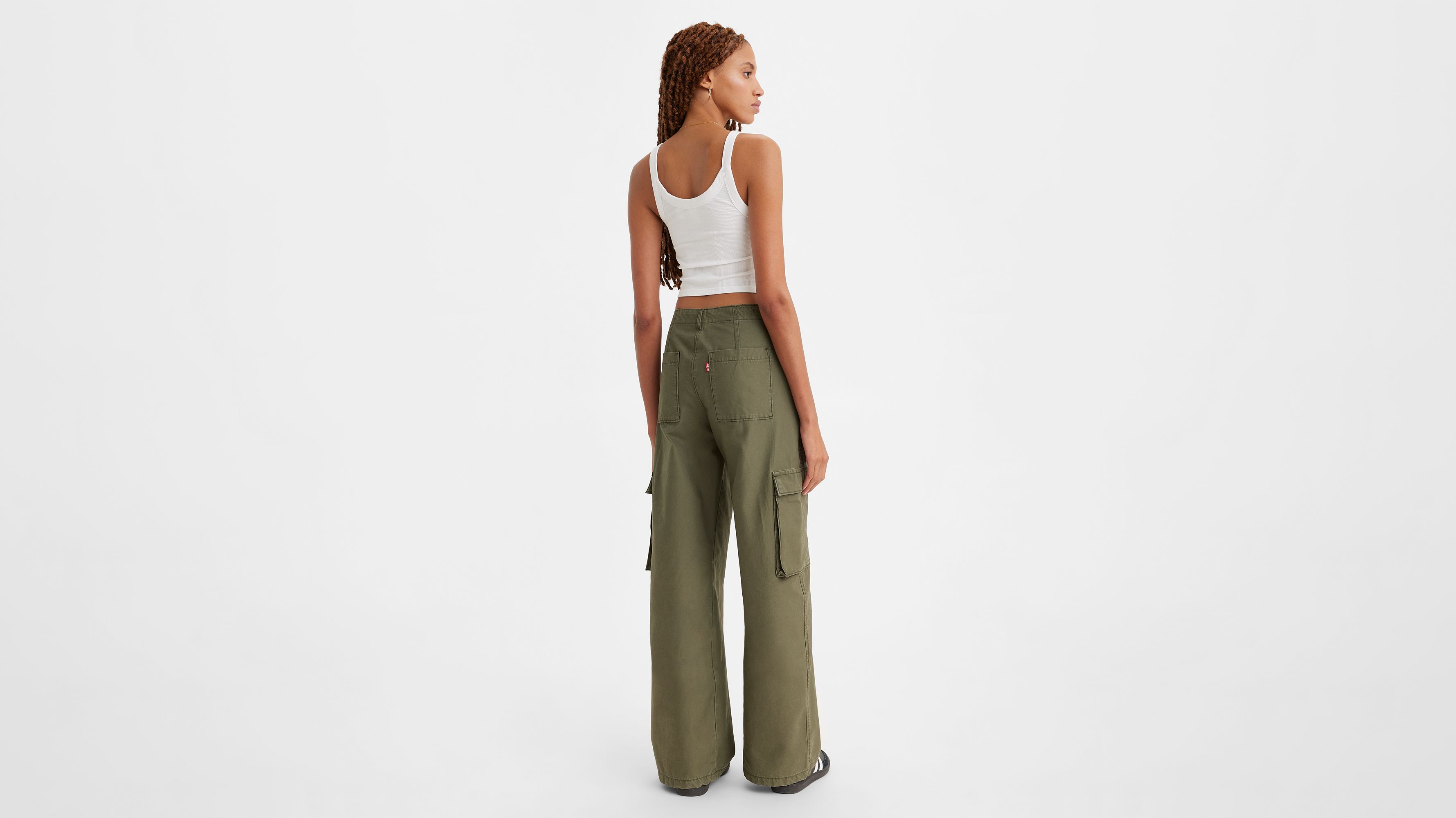 Pantalon baggy cargo - Olive Night - Vert