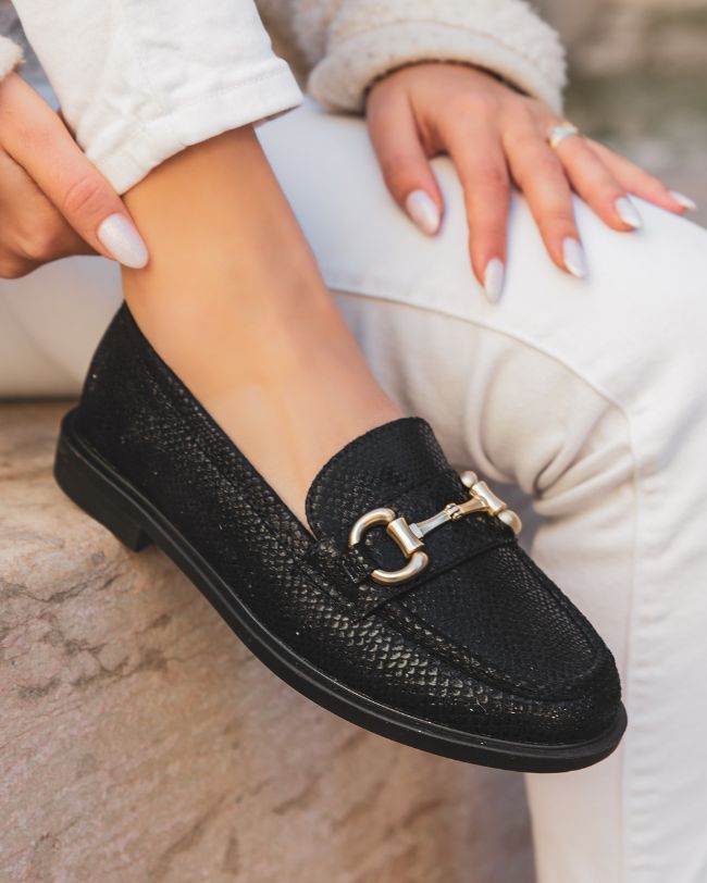 Mocassin femme noir - Zélie