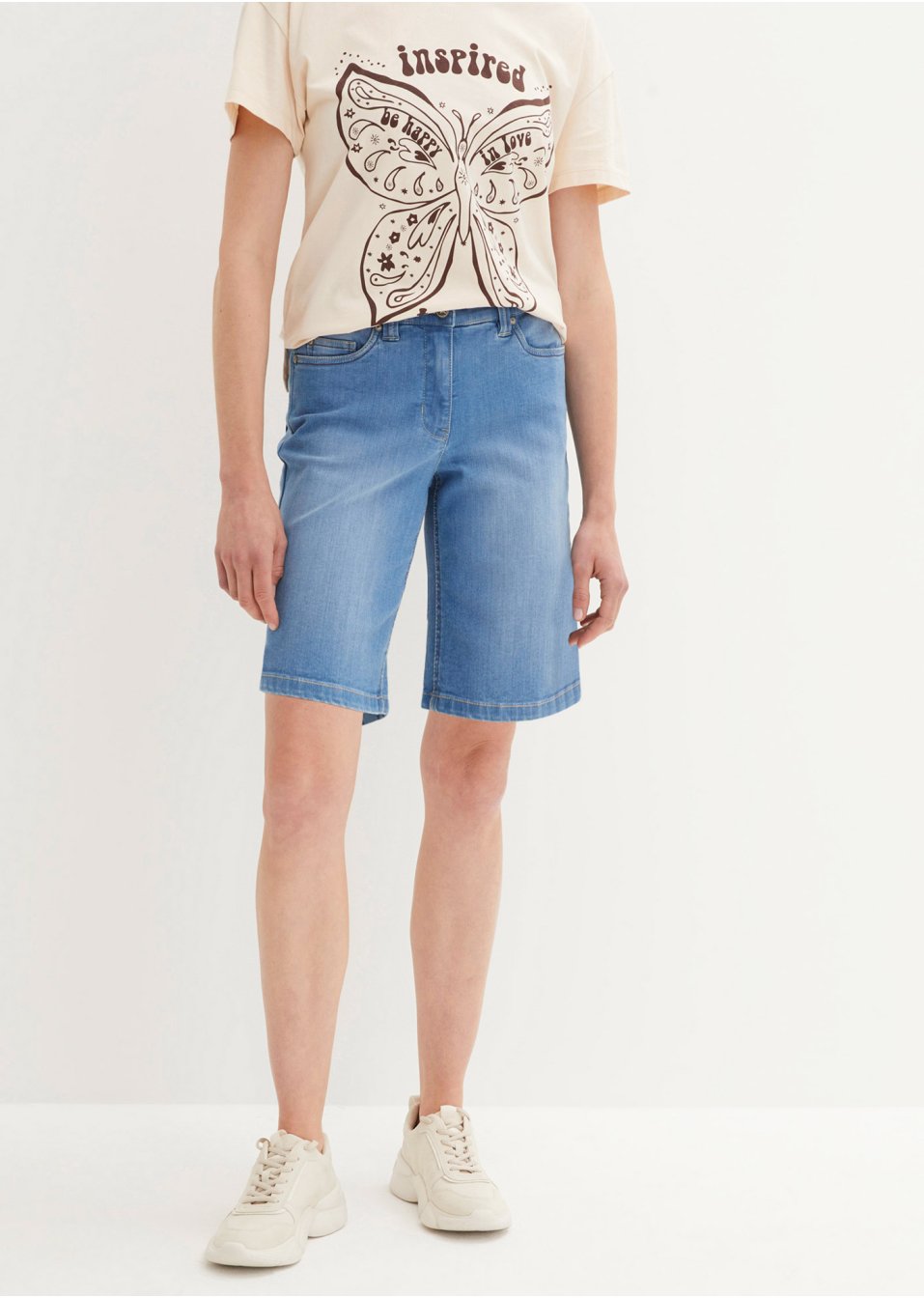 Bermuda en jean extensible avec taille confortable