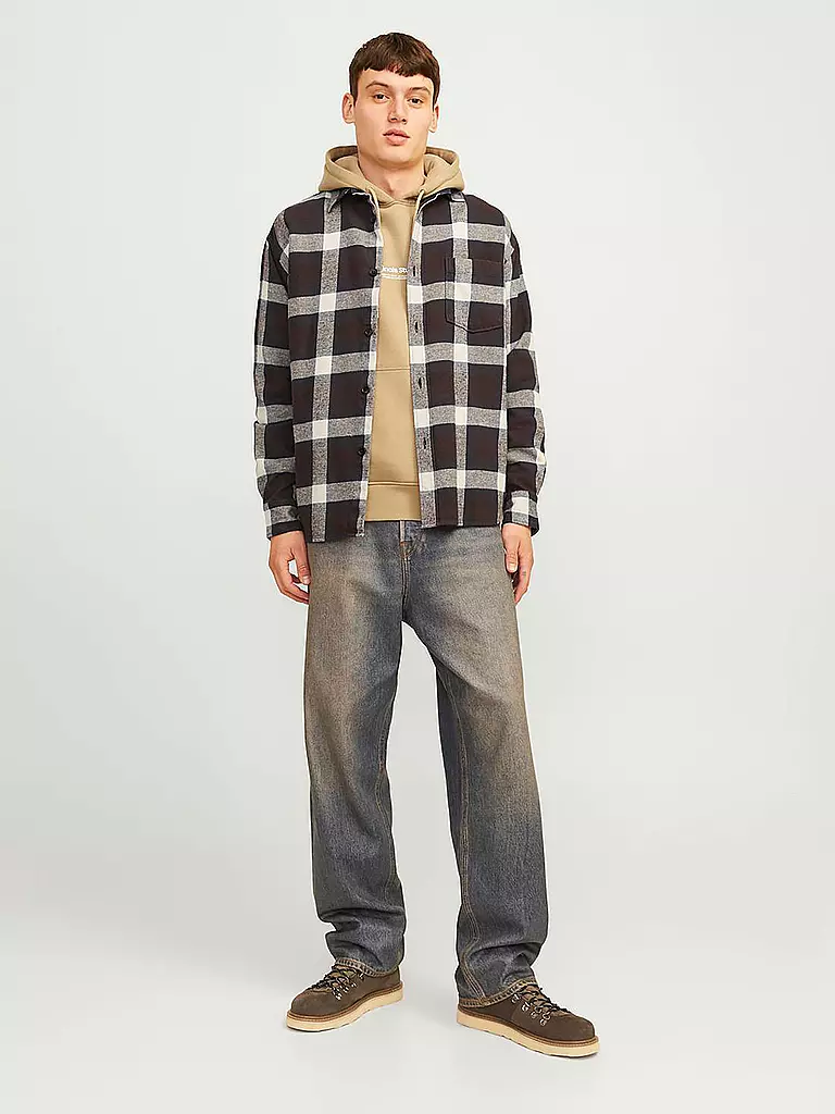 JACK & JONES Flannelhemd Overshirt JORFREDERIKSBERG  braun