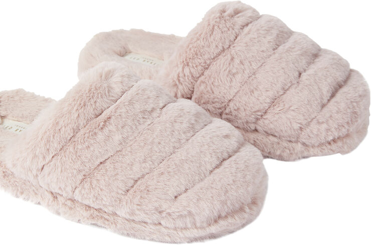 Ted Baker LOPSEY Faux Fur Mule Slipper Dusky pink