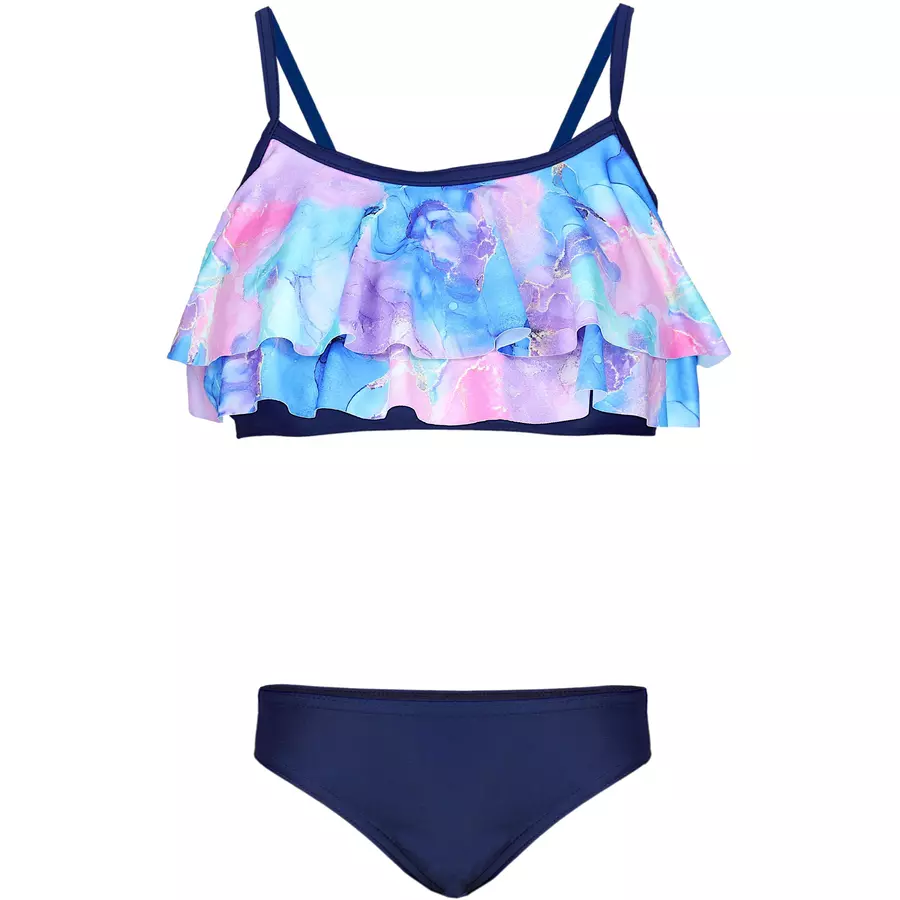 Aquarti Mädchen Bikini Set Zweiteilig Bikinislip Bustier blaulila