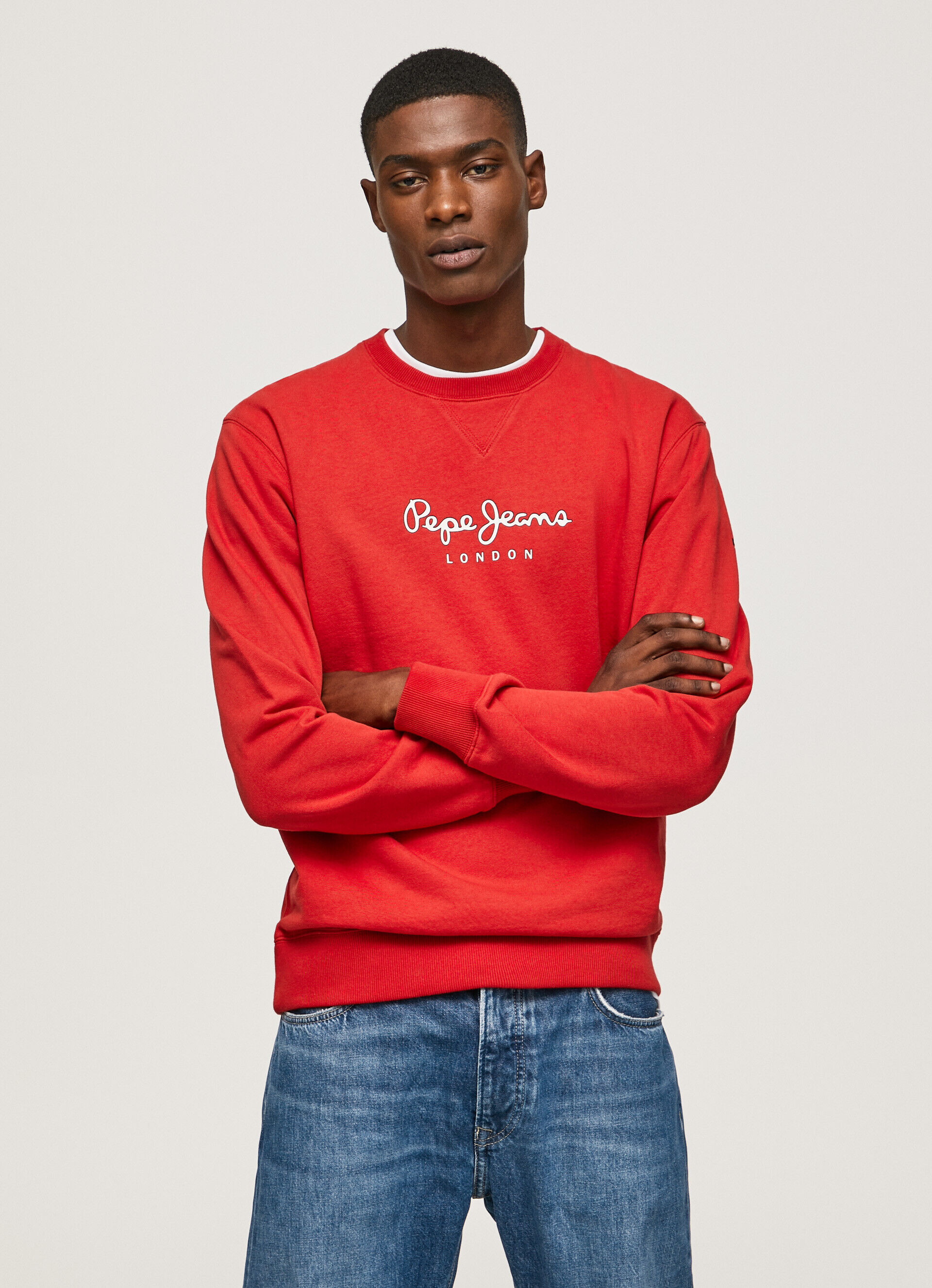 Moletom de algodão com logo estampado - vermelho estúdio