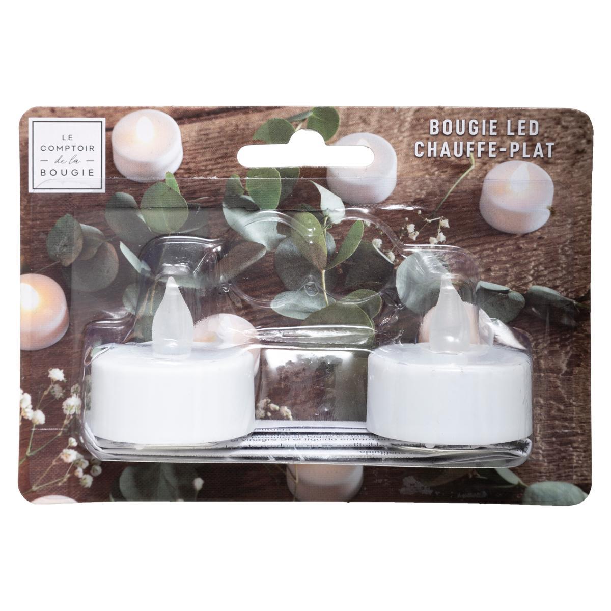 BOUGIE CHAUFFE PLAT LED X2 PIECES