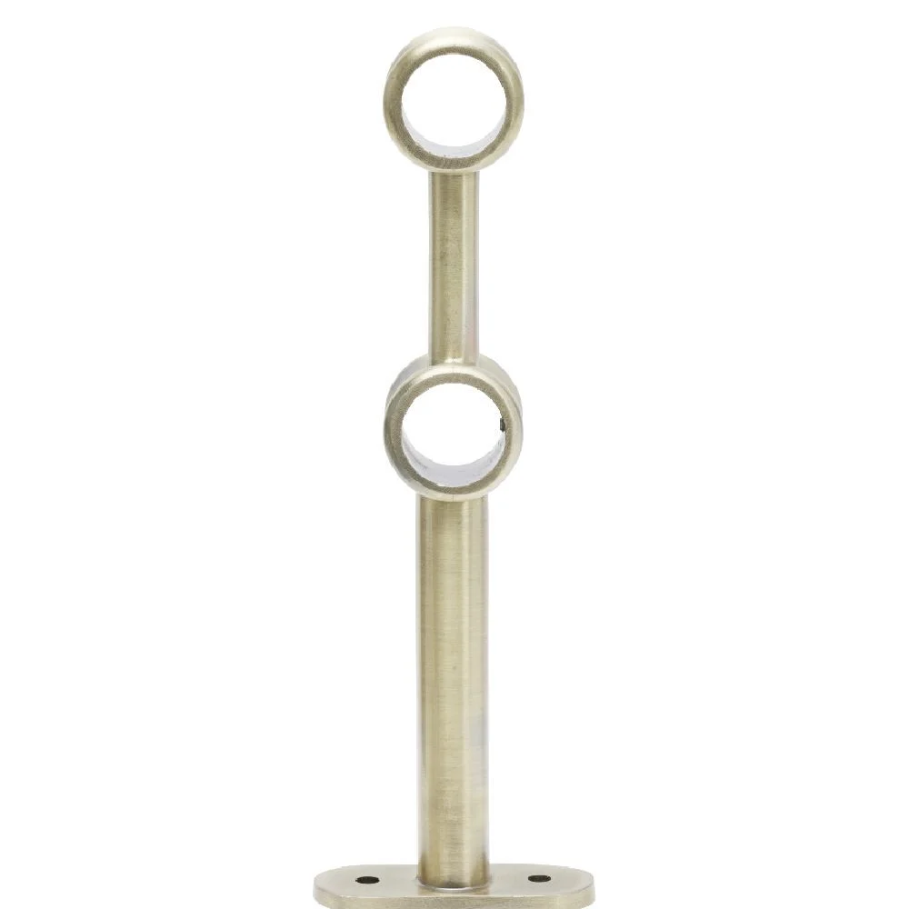 Support double extensible métal doré pour tringle Ø2xL17,5/20cm