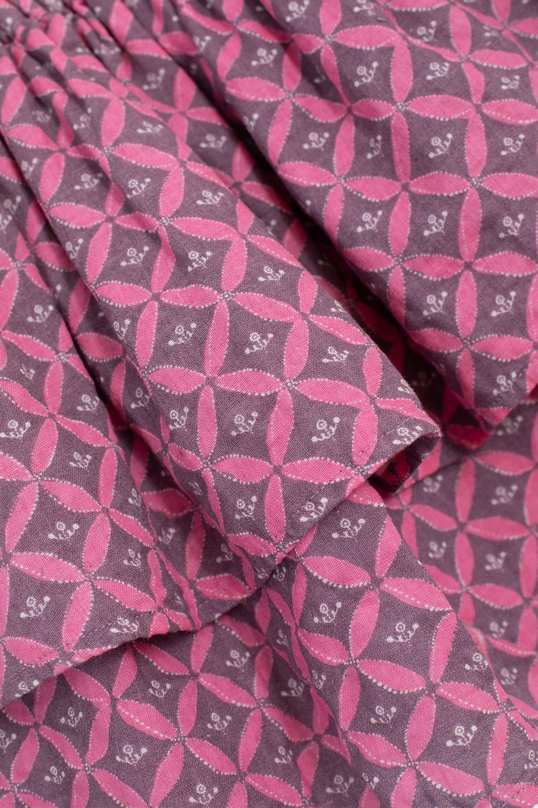 Paarse rok met ruffles en print