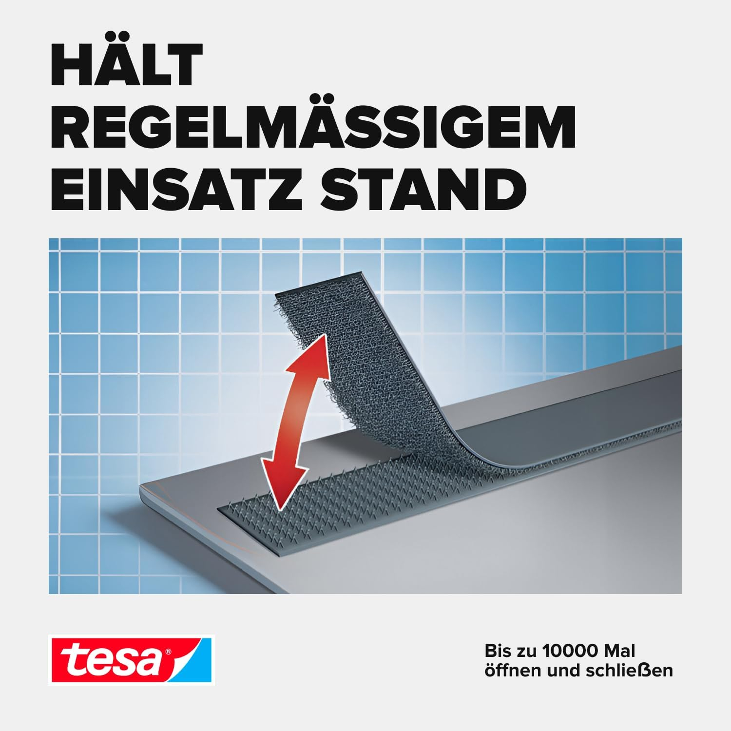 (20mmx250cm) On&Off Universal Klettband Selbstklebende Klettklebeband Streifen (55225-00002-02) - Schwarz