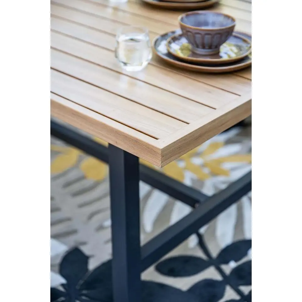 Elati lounge-dining hoekset-5-delig-c.black - sand - light teaklook