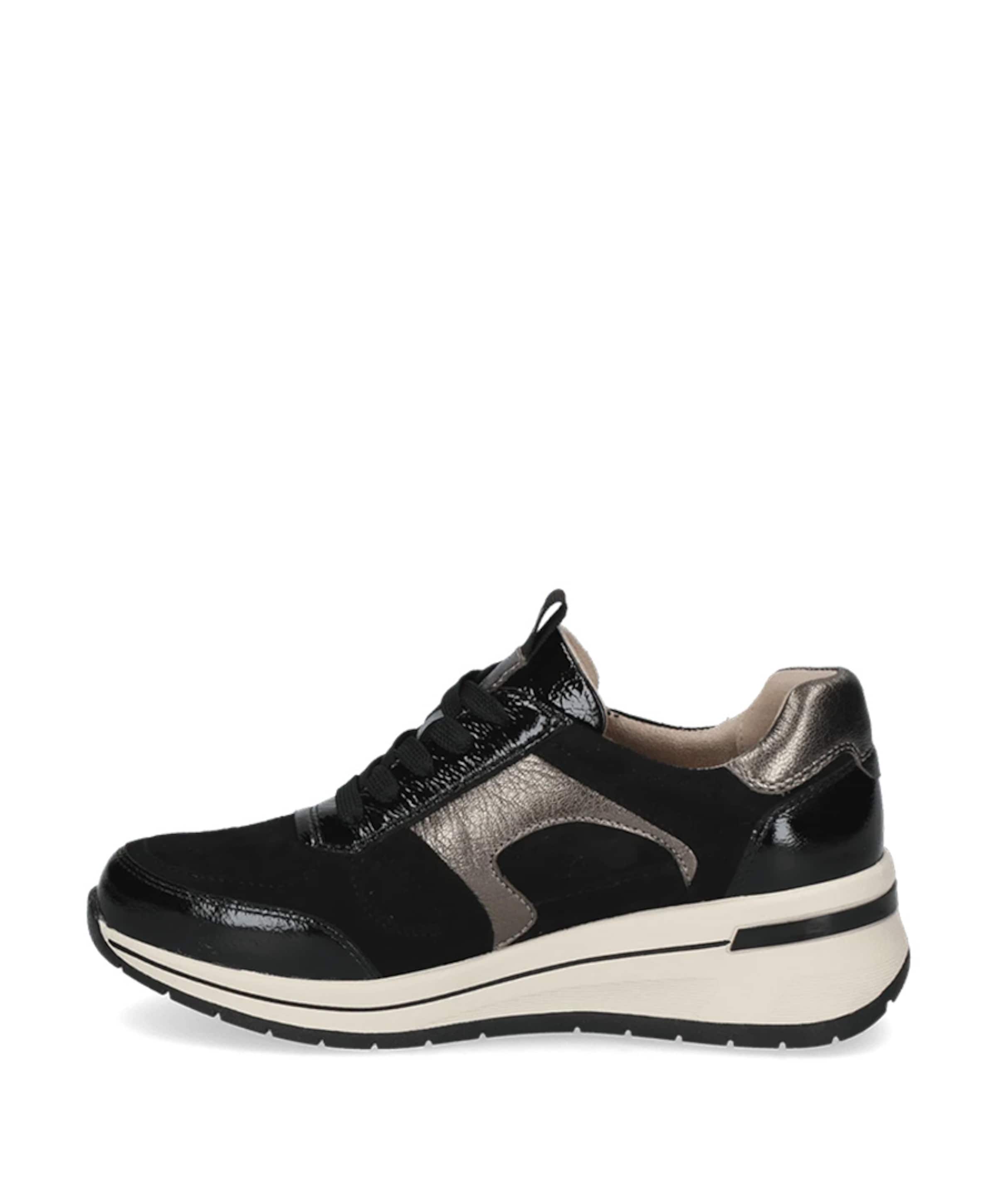 Caprice Lace-up dames sneakers zwart
