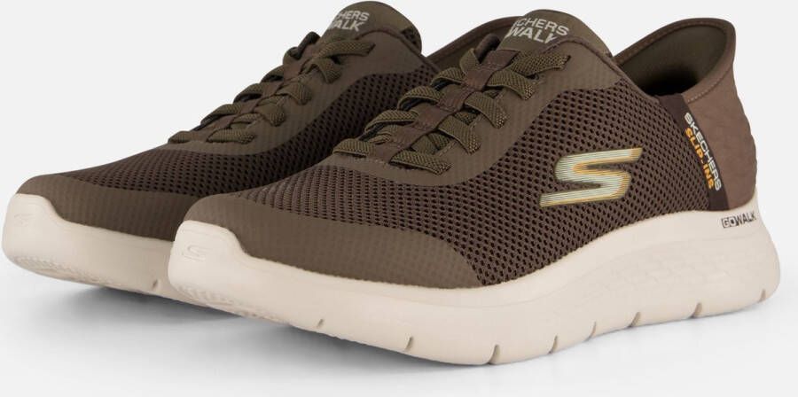 Skechers Slip-ins Go Walk Flex Hands Up Heren Instappers Bruin
