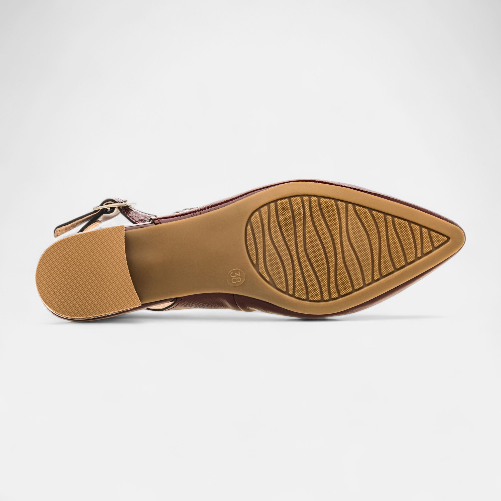 Escarpins avec bride arrière Femme en cuir bordeaux
