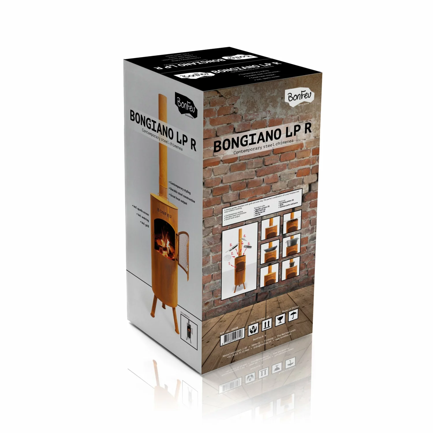 BonFeu 3002R Tuinhaard BonGiano LP - Roest - 164cm - 30cm