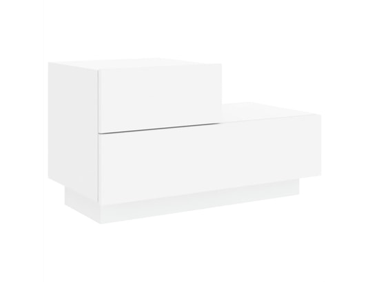 VIDAXL - Table de chevet avec lumières led blanc 70x36x40,5 cm