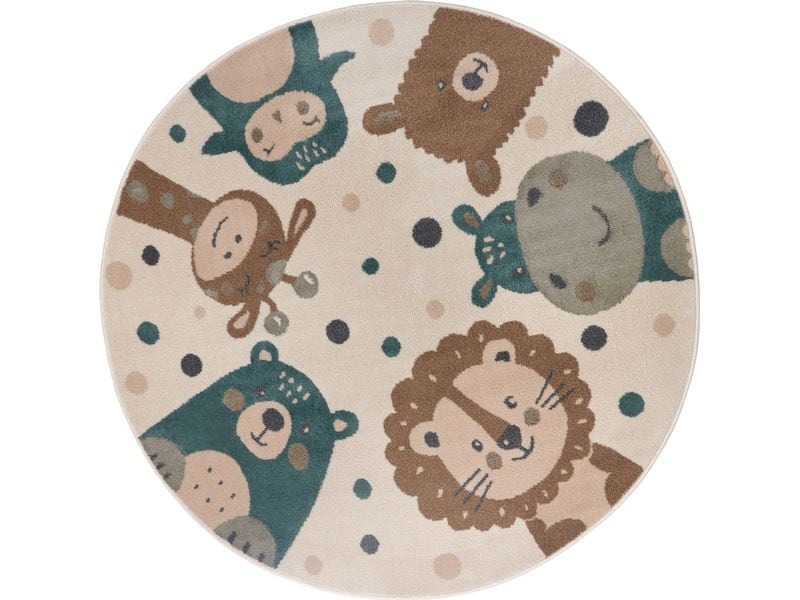 Hanse Home Dekoteppich Animal Party Ø 140 cm Kinderteppich