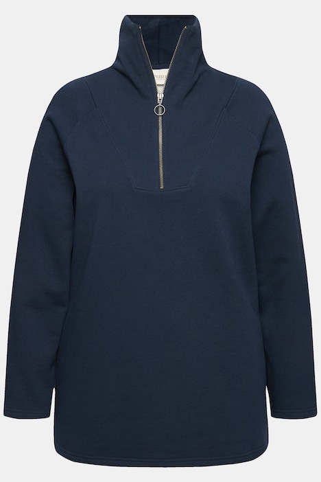 Sweatshirt, Zipper, Stehkragen, Langarm, Biobaumwolle