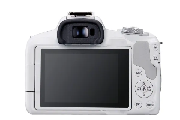 Canon EOS R50 - Digitalkamera - spejlløst - 24.2 MP - APS-C - 4K / 30 fps - 2.5x optisk zoom RF-S 18-45 mm F4.5-6.3 IS STM objektiv - Wi-Fi, Bluetooth - hvid