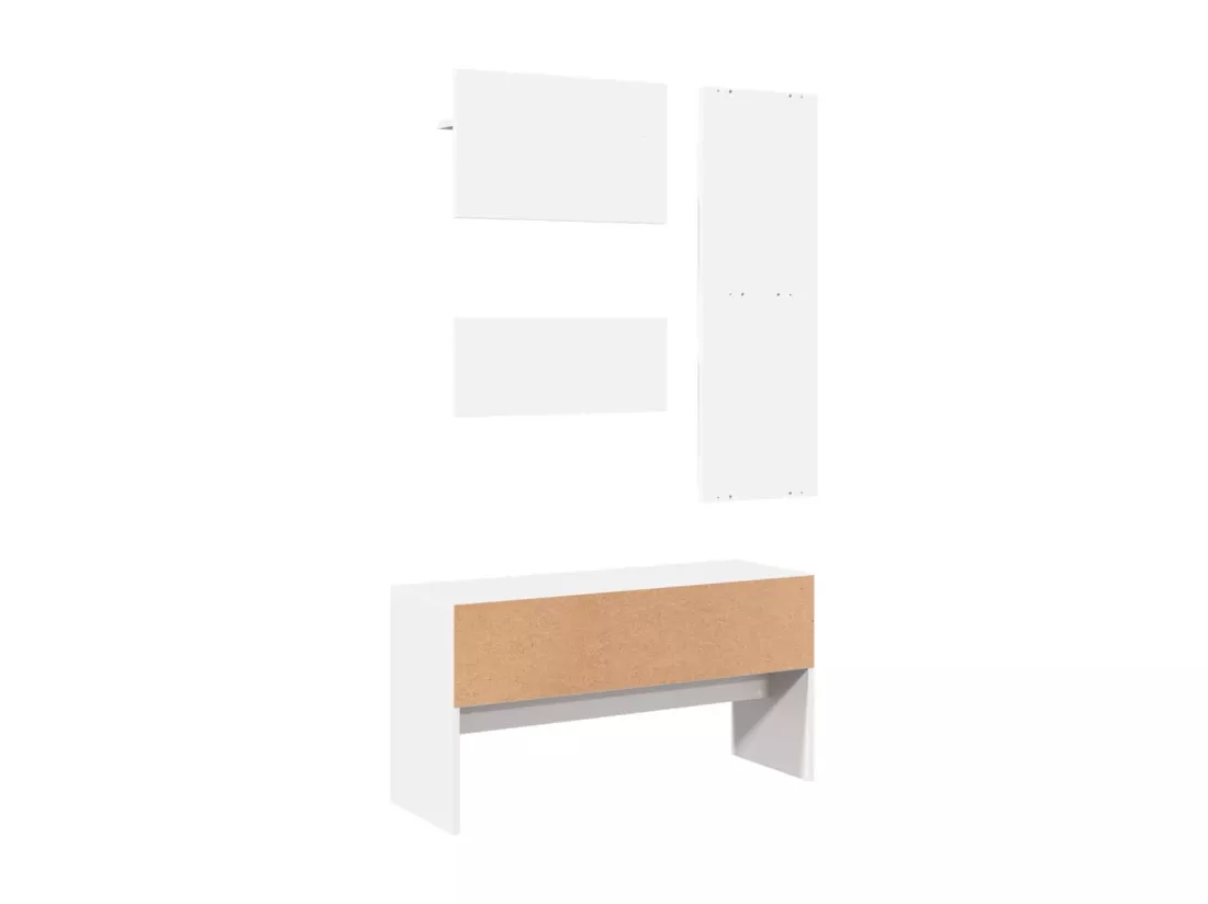 Ensemble de meubles de couloir 4 pcs blanc bois d'ingénierie