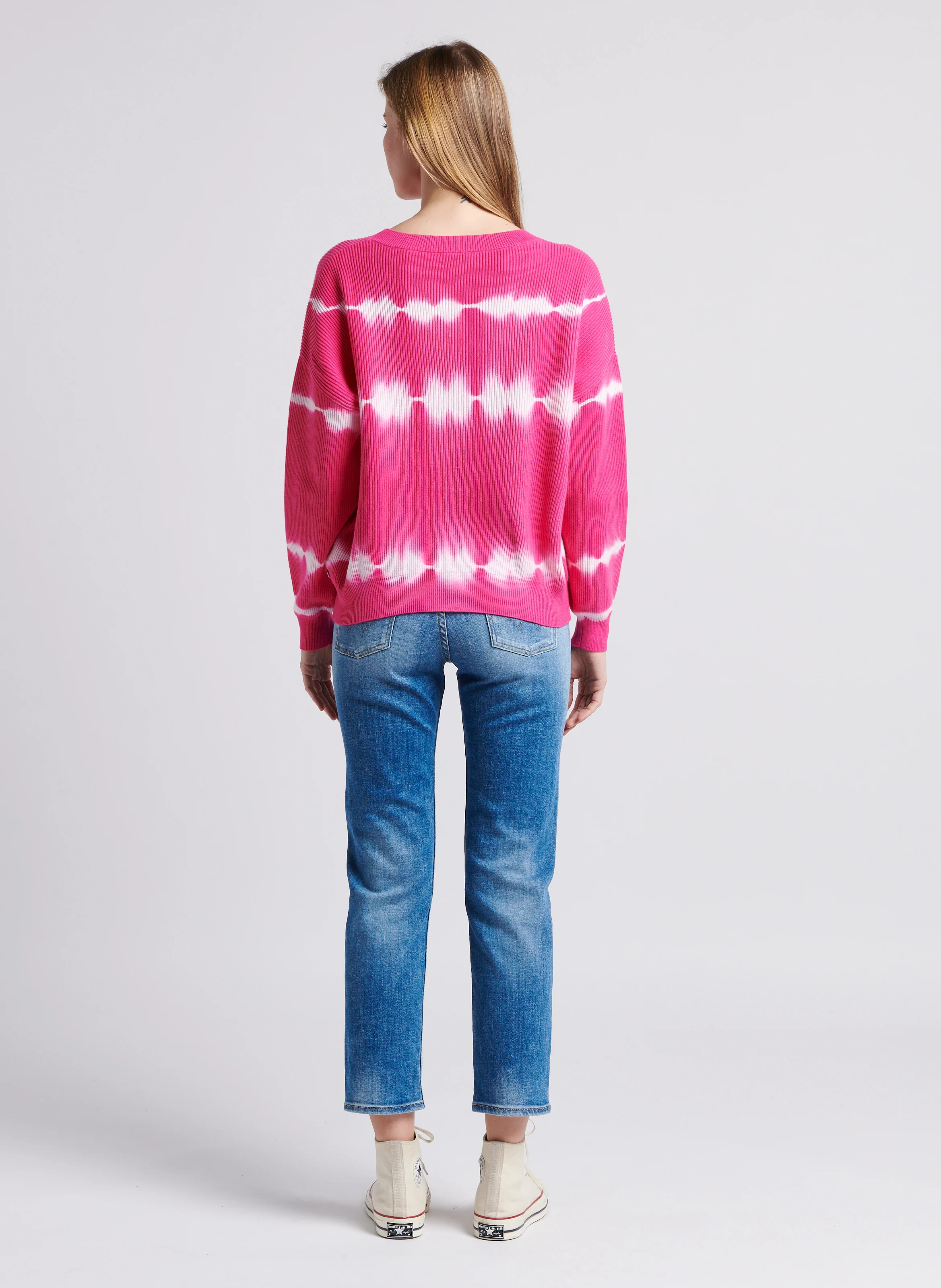 Jean droit cropped en coton stretch | Bleu