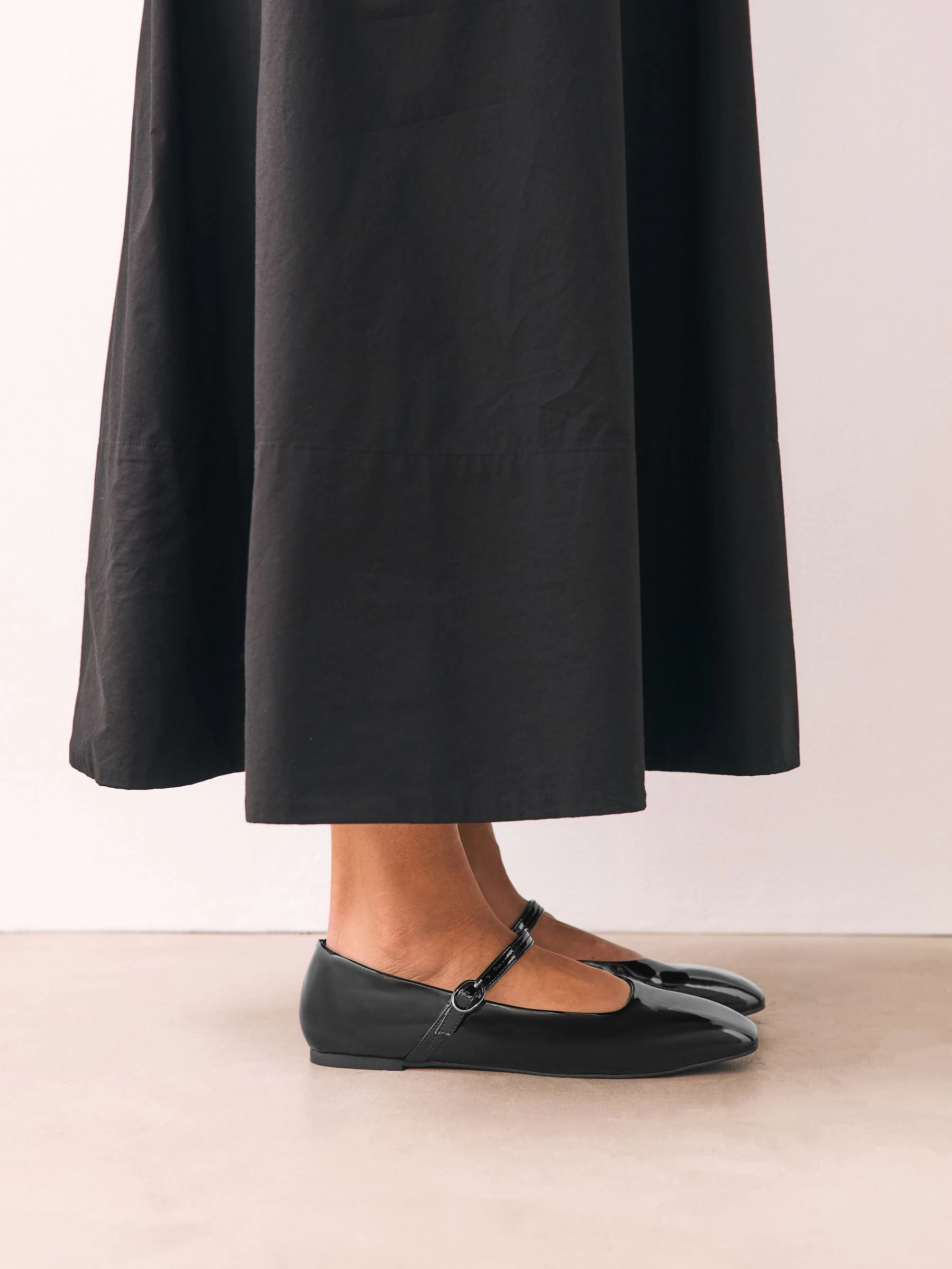 Zwart lak - Mary Jane-schoenen met vierkante neus