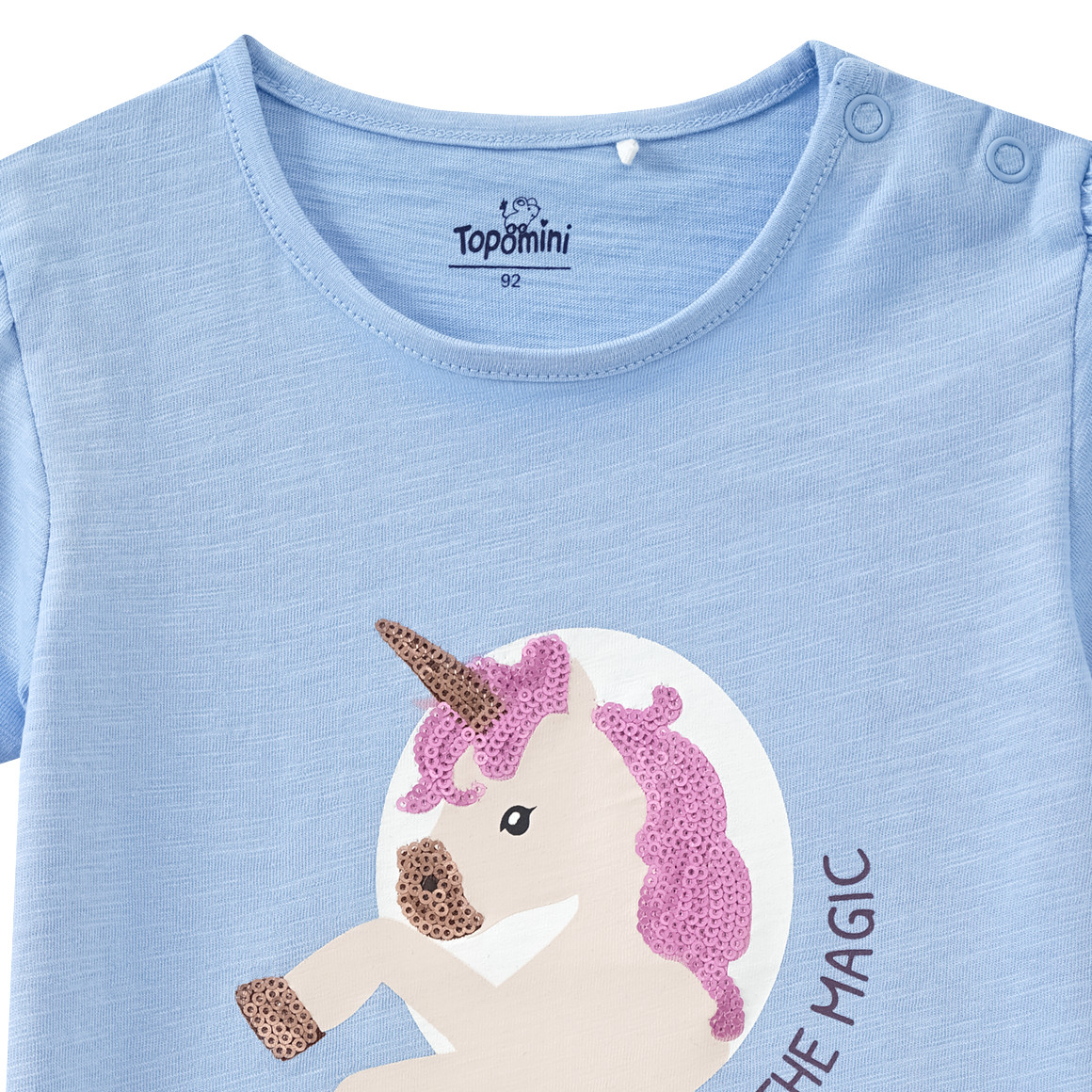 Topomini Baby T-Shirt mit Pailletten hellblau